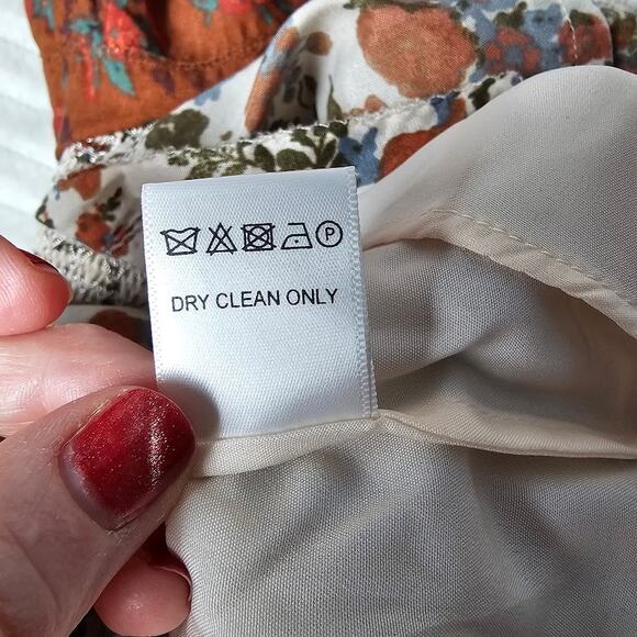 Ivy City Co Prairie Milkmaid Boho Tiered Midi Dress Fall Floral Size Large Emily - Picture 12 of 12